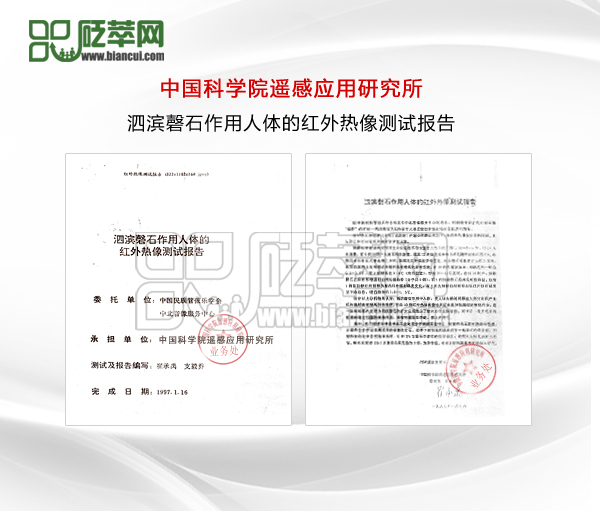 泗濱砭石作用人體的紅外熱像測(cè)試報(bào)告